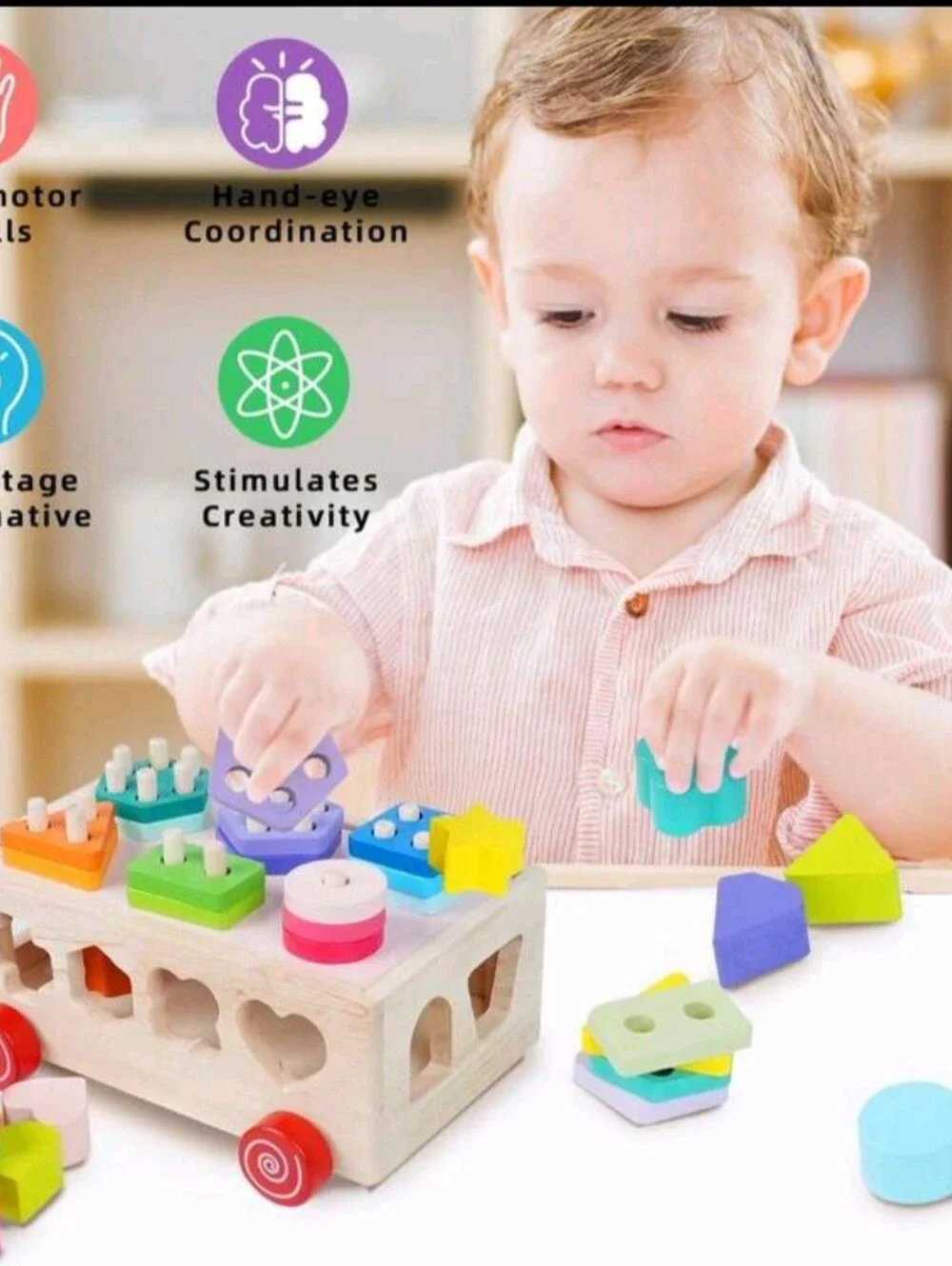 Local 1 Piece Shape Number Matching Intelligence Car Toy Color Recognition Build
